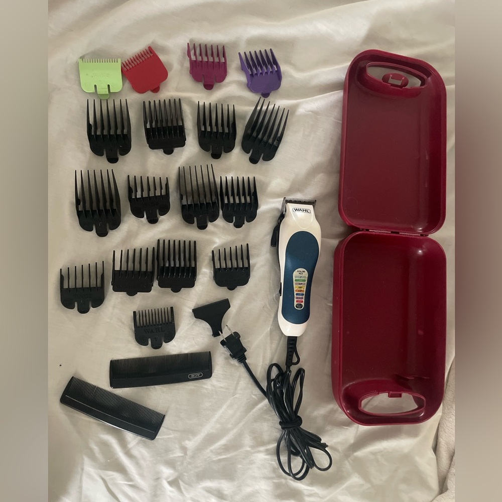WAHL hair clippers with case and attachments